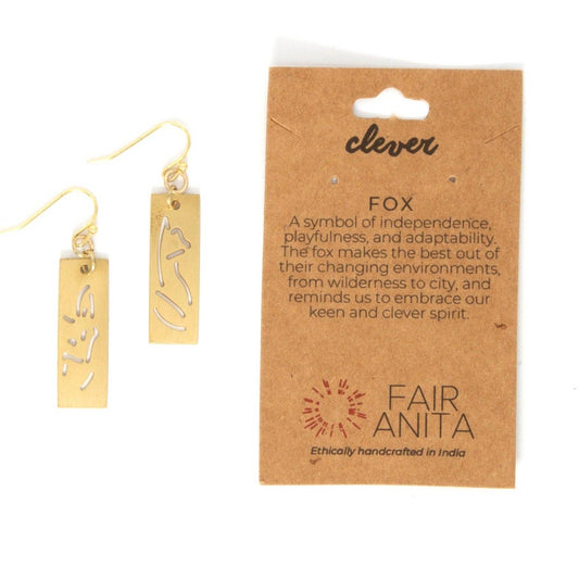 Fair Anita - Animal Cut Out Earrings: Fox Fair Anita