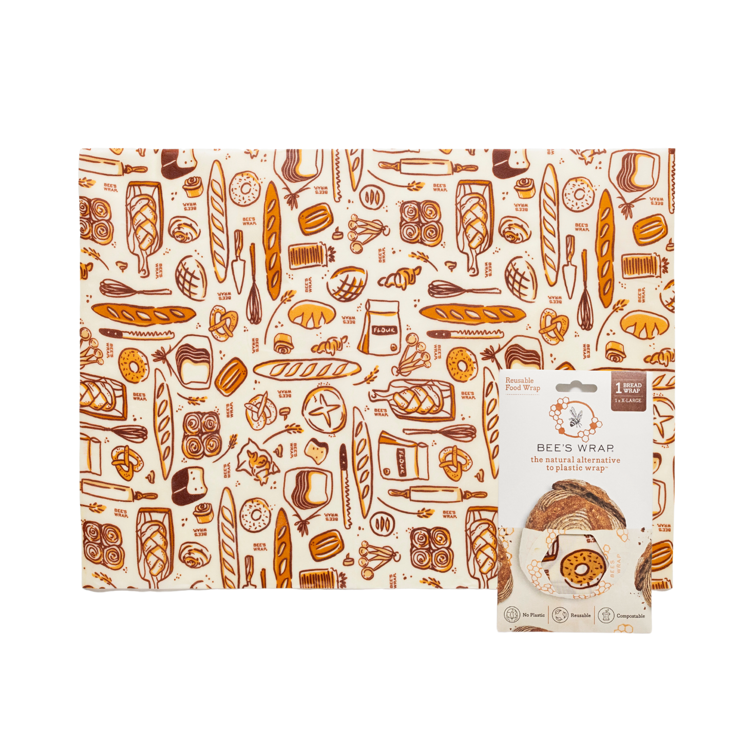New! Bakery Lane - Bread Wrap, Seasonal Print Bee's Wrap