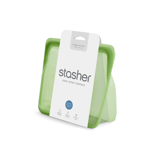 Stasher - Stand-Up Bag Large: Rainbow Green Stasher