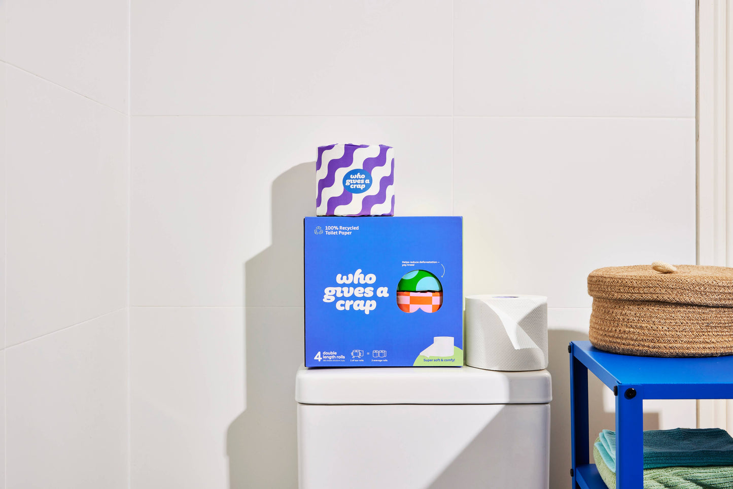 100% Recycled Toilet Paper - Retail 4 Pack (6/case) Who Gives a Crap