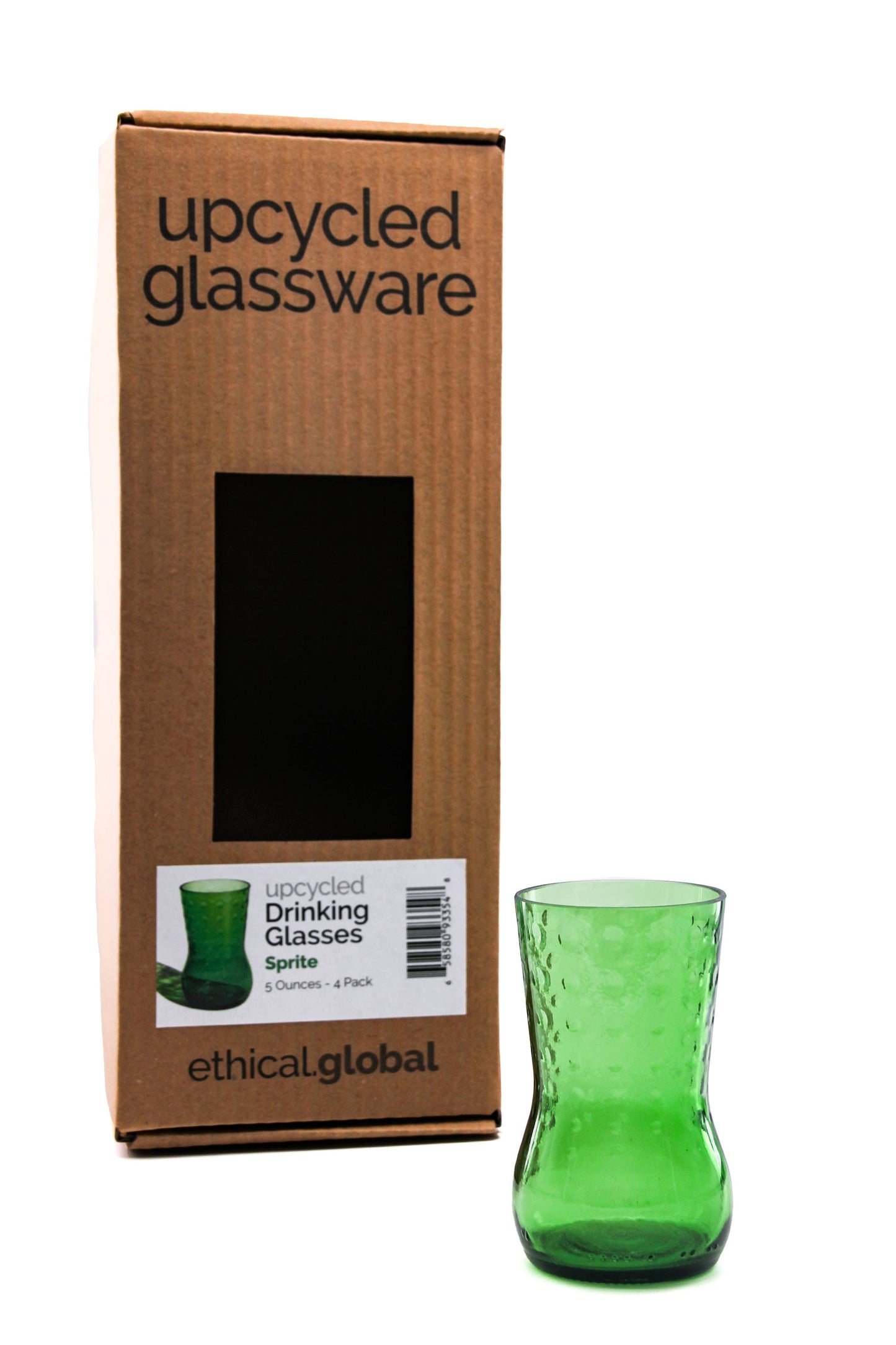 Ethical Global - Sprite Drinking Glasses Upcycled 4 Pack (5 Ounces) Ethical Global