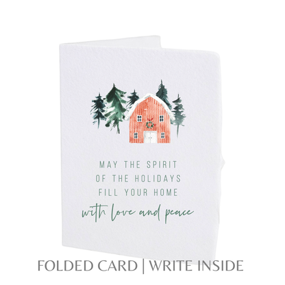 With Love + Peace | Farm Christmas Greeting Card Paper Baristas