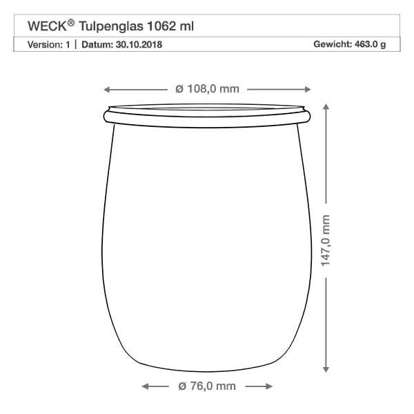 WECK® Tulip Jar 1062ml Ventures Int'l Products Inc.