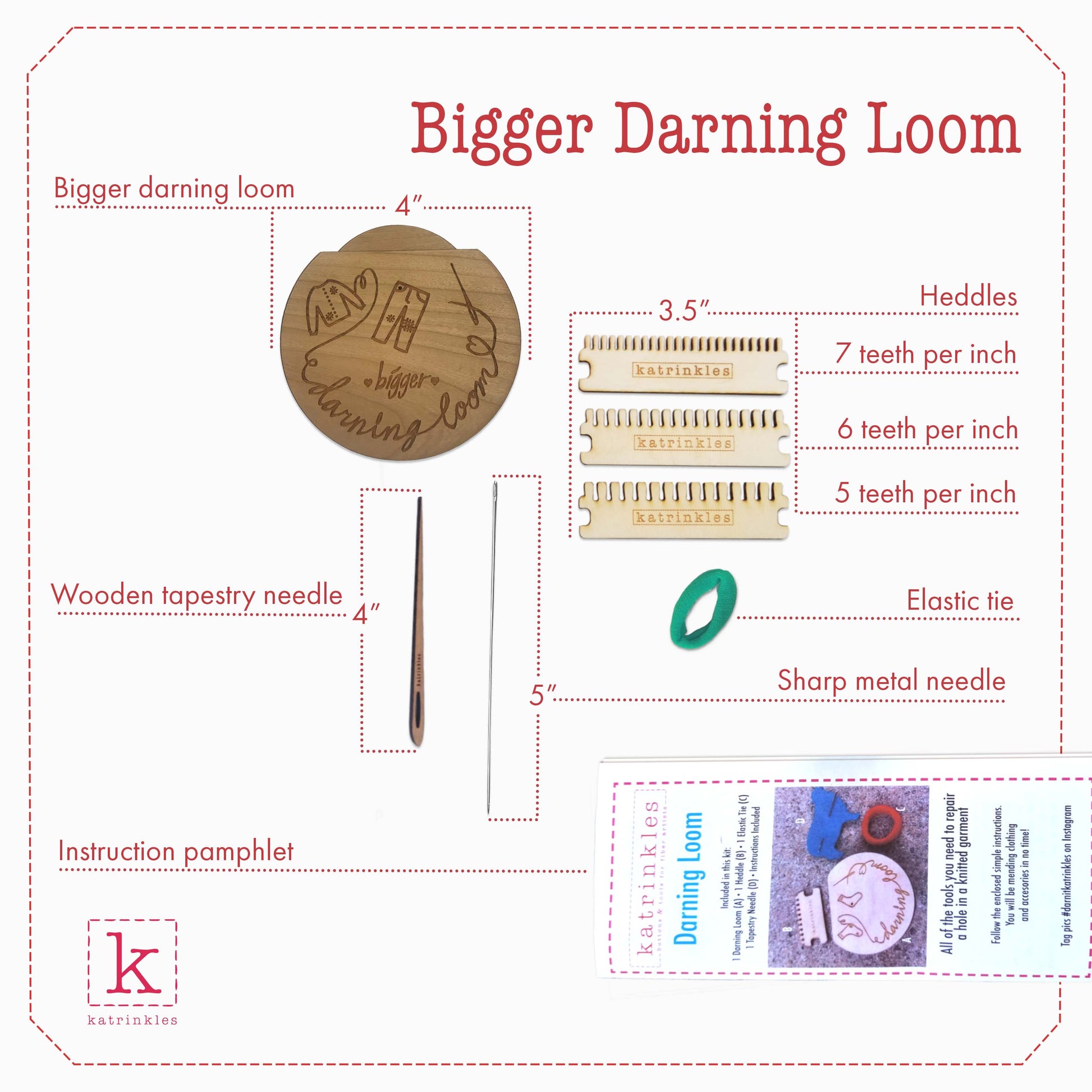 Katrinkles - Bigger Darning & Mending Loom Kit: Bigger Darning Loom Kit -$44 Katrinkles