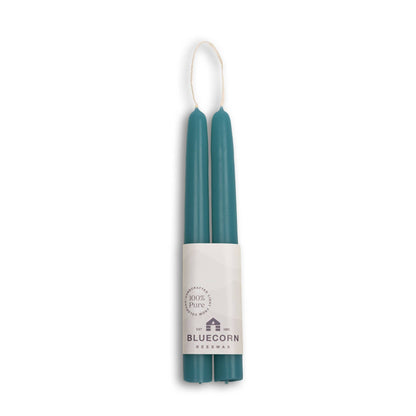 Pair of Hand-Dipped Beeswax Taper Candles — Premium Handcrafted Beeswax Tapers Bluecorn Candles