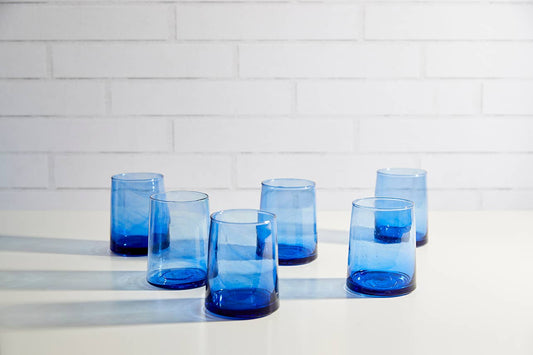 Verve Culture - Moroccan Cone Glassware Small - Blue Verve Culture