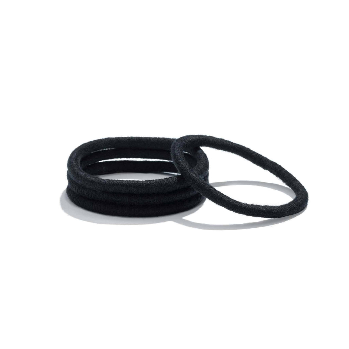 Plastic-free Organic Hair Ties - Medium to Thick Hair, Black