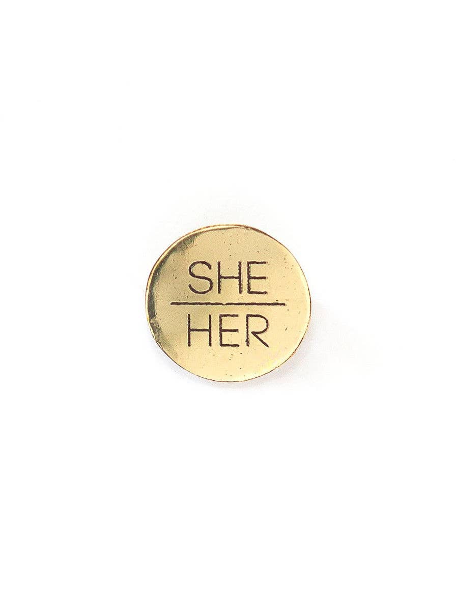 Pronoun Pins - Brass Fair Anita