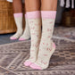 Socks that Support Self-Checks (Pink Tatas) Conscious Step