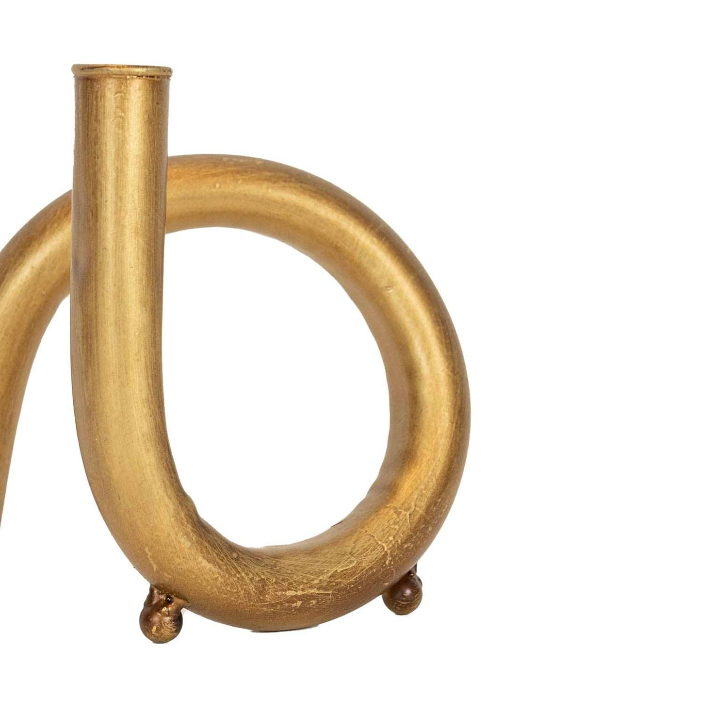 Foreside Home & Garden - Faye Boho Twisted Curve Brass Taper Holder Metal Foreside Home & Garden