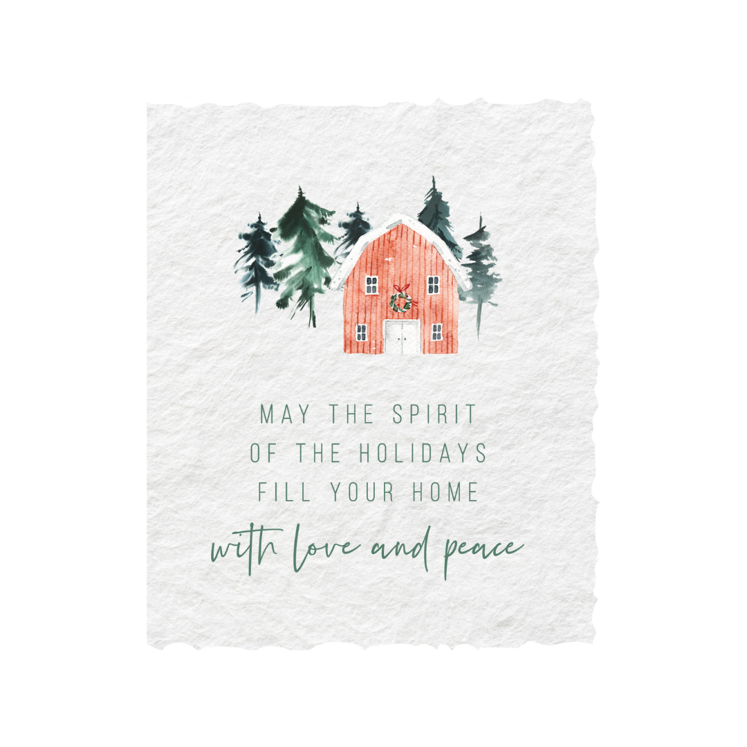 With Love + Peace | Farm Christmas Greeting Card Paper Baristas