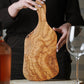Irregular Shaped Cutting Board with Handle Handcrafted Olivewood