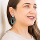 Blue Raffia Statement Earrings