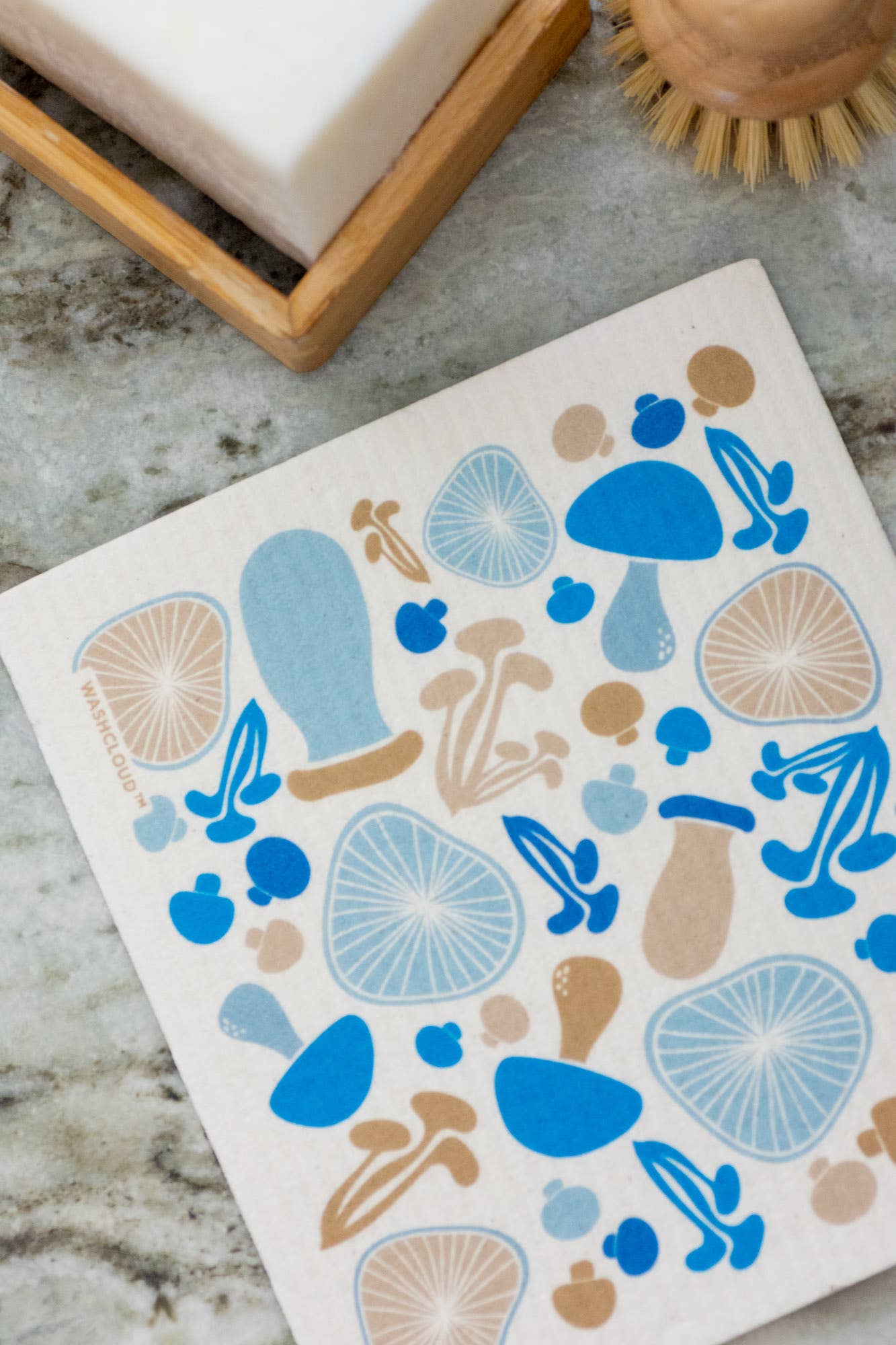 WASHCLOUD® BLUE SHROOM™ Swedish Dish Cloth - No Tox Life No Tox Life