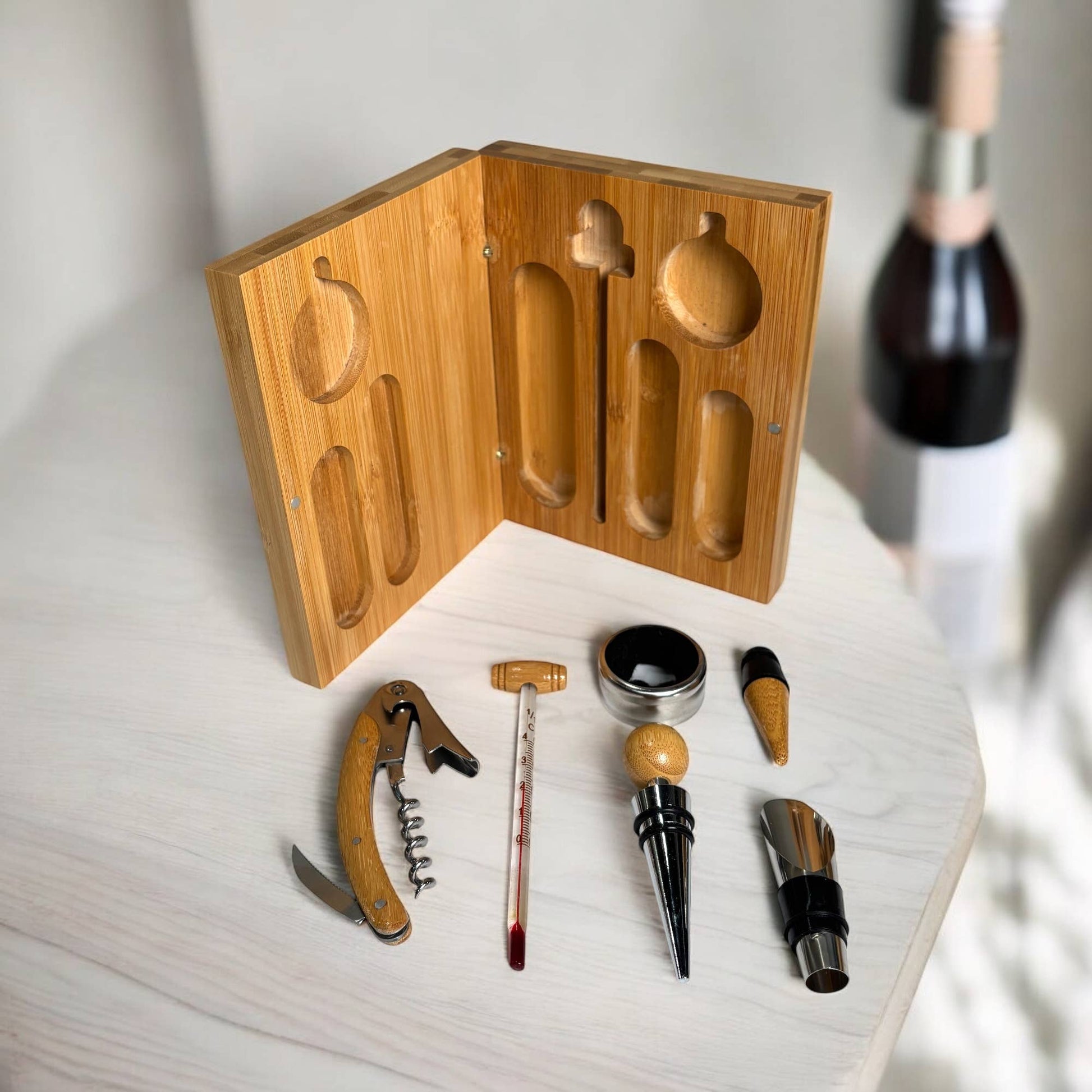 Bamboo Wine Tool Set in Bamboo Box Bamboo Switch