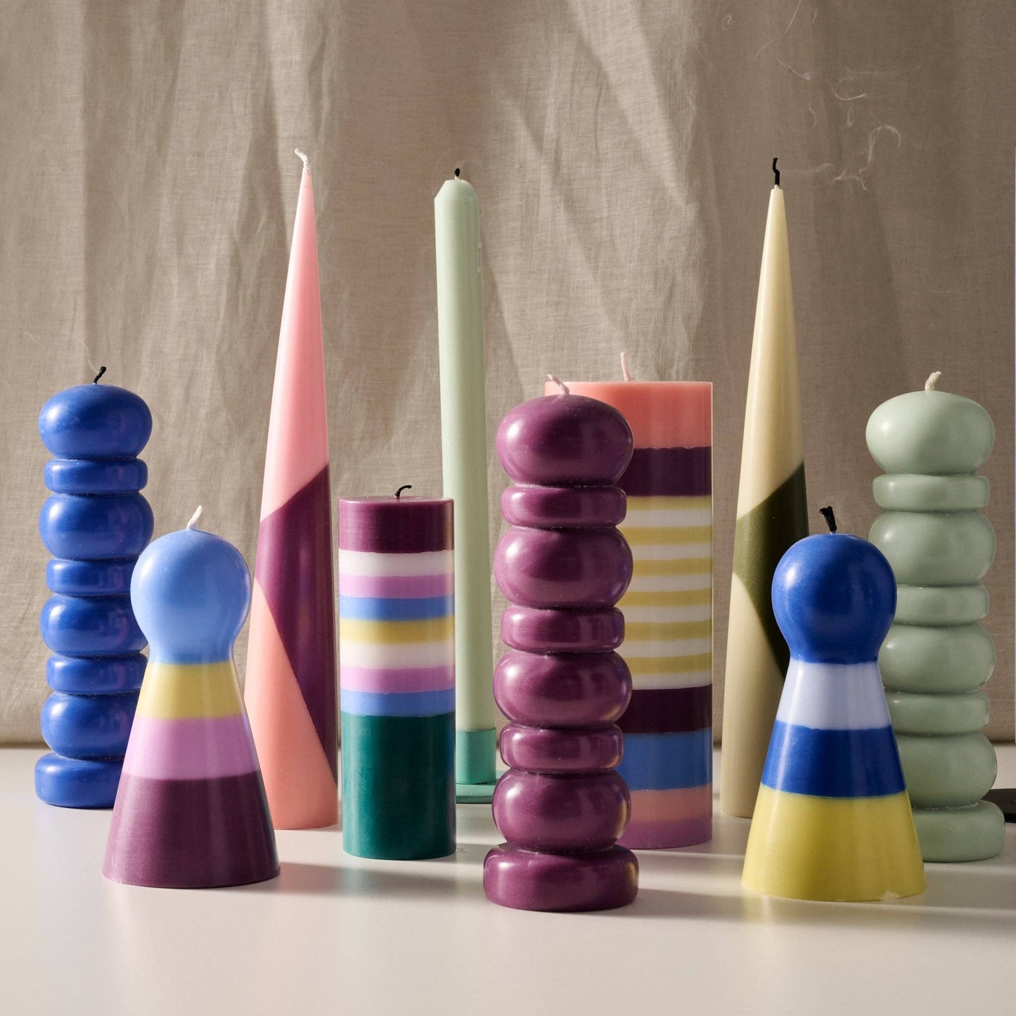 Balok Blue Tones Palm Wax Pawn Candle