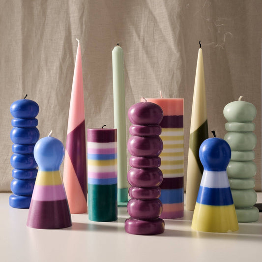 Esuk Berry Striped Palm Wax Cone Candle