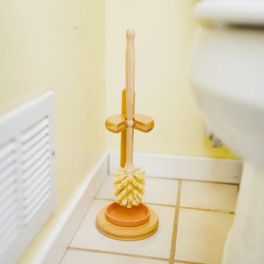 Toilet Brush and Stand Bamboo Switch