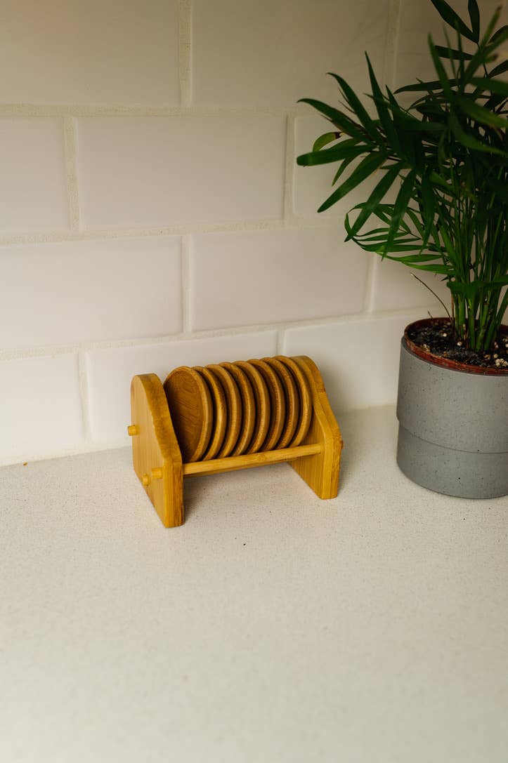 Japanese Style Tea - Bamboo Coaster Set Bamboo Switch