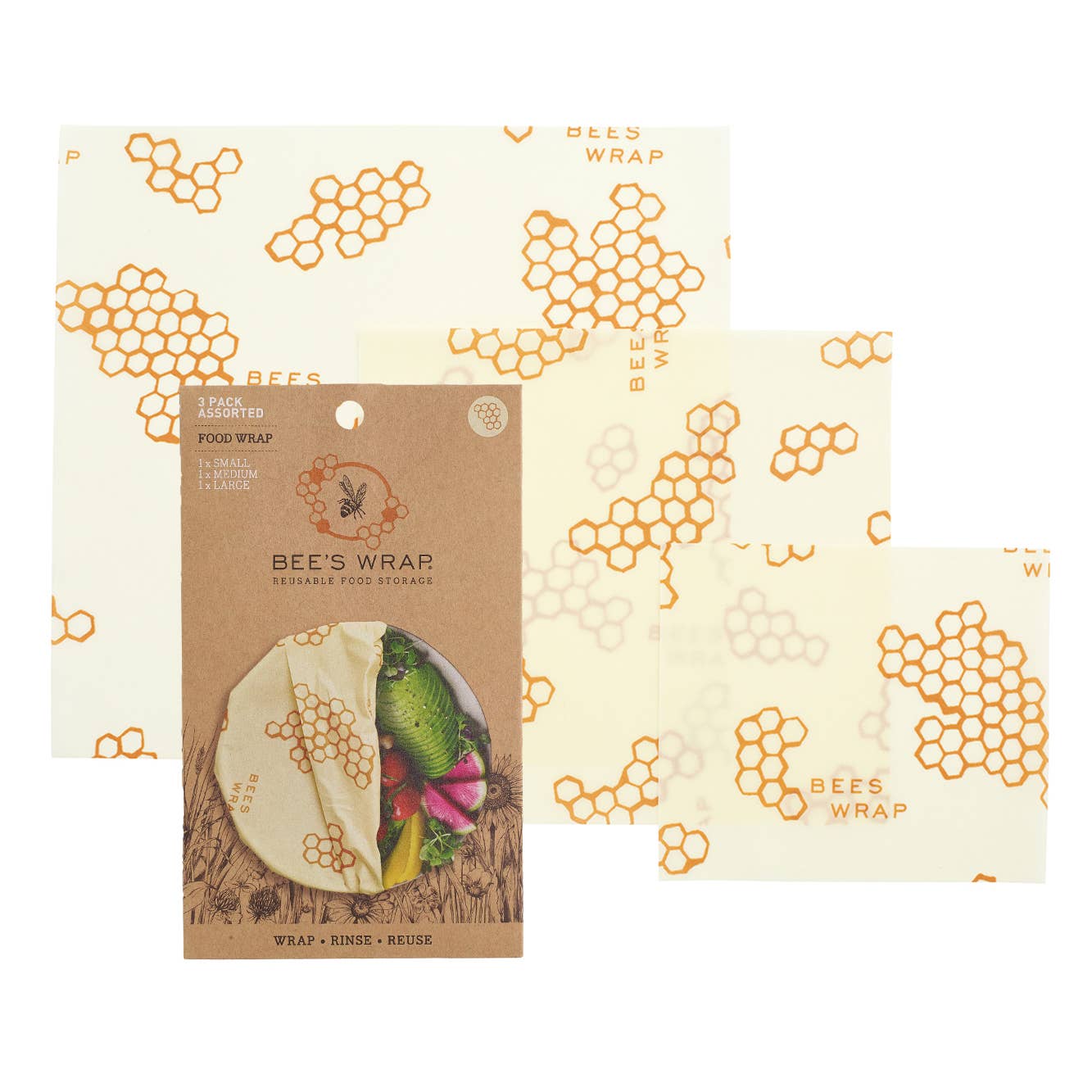 Bee's Wrap - Assorted 3 Pack - Honeycomb Print Bee's Wrap