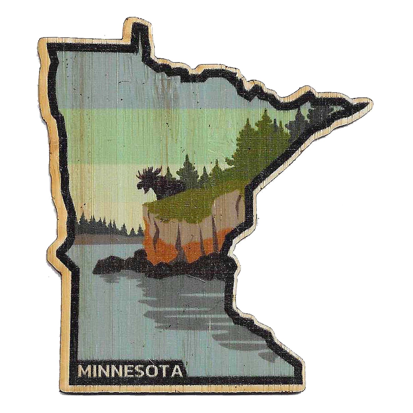 Minnesota Bamboo Wood Stickers