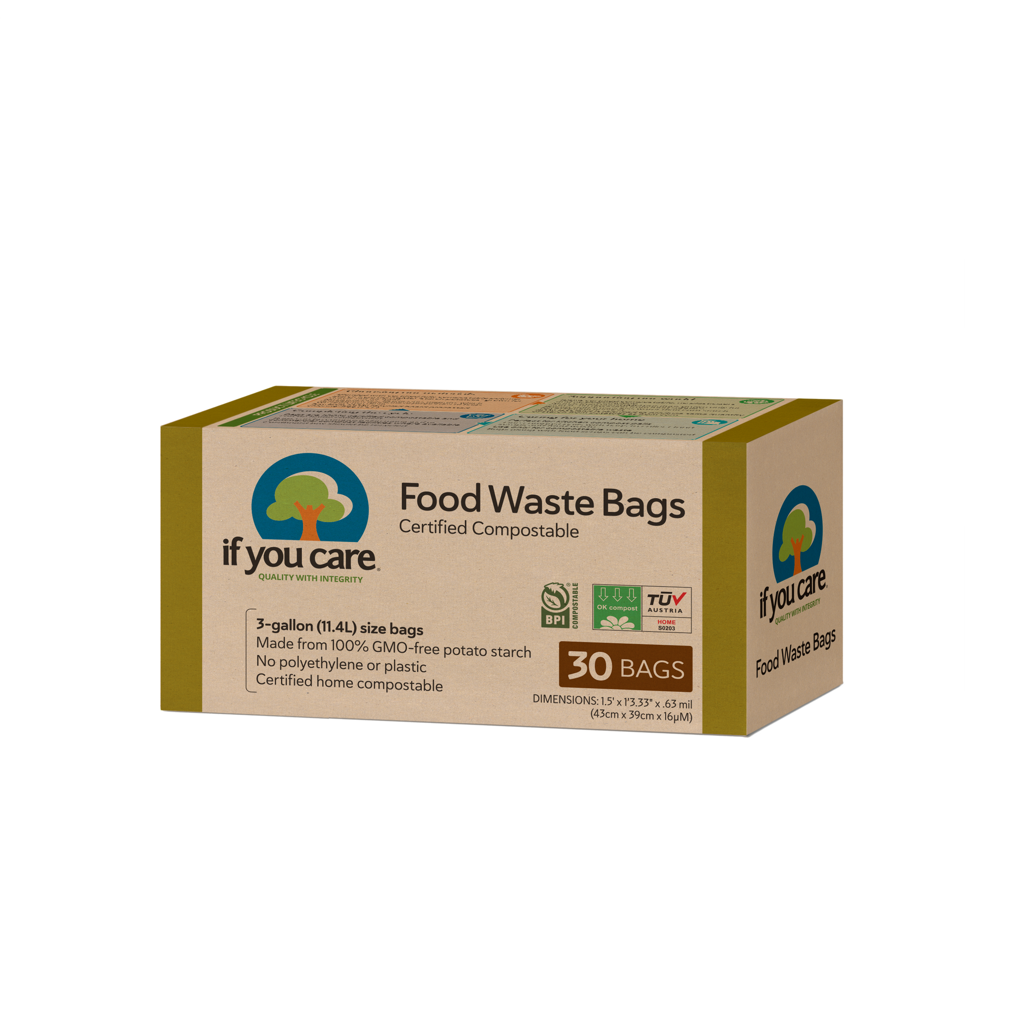 3 Gallon Certified Compostable Food Waste Bags – Evergreen Collective