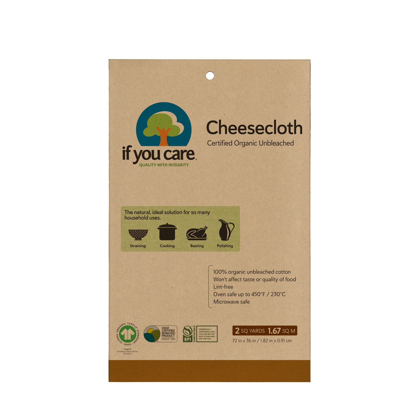 If You Care - Certified Organic Unbleached Cheesecloth If You Care