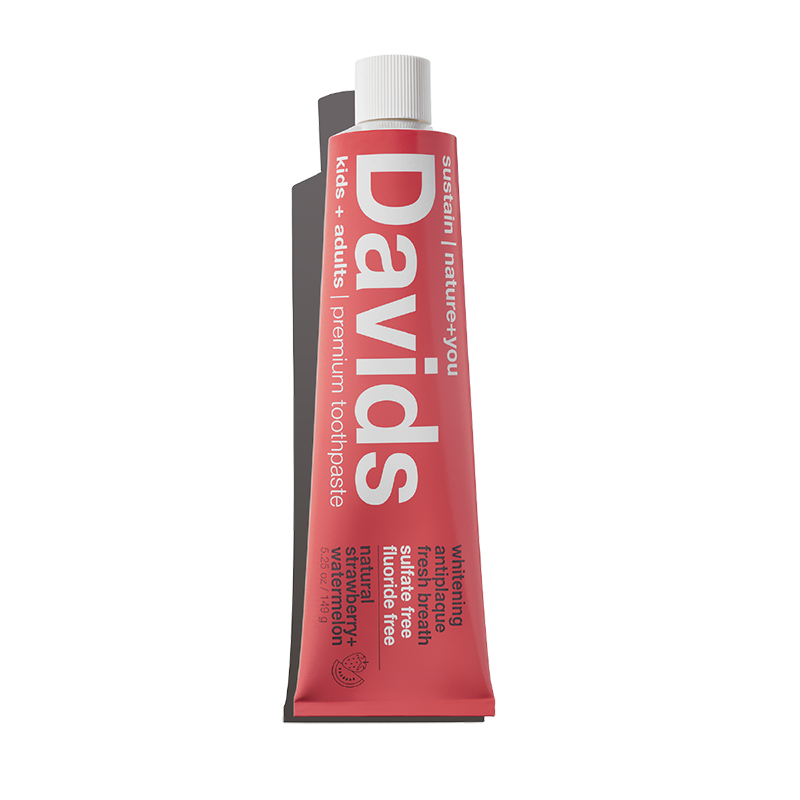 Davids Natural Toothpaste - Davids kids + adults premium toothpaste  /  strawberry water Davids Natural Toothpaste