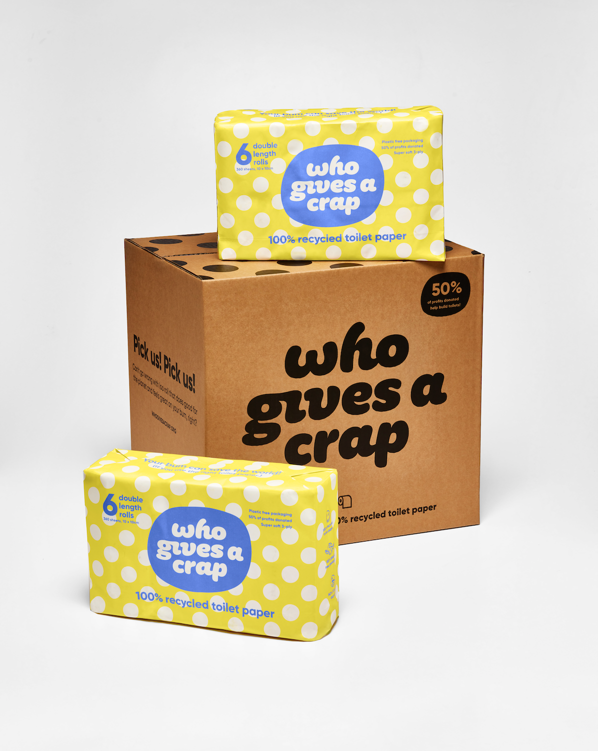 Recycled Paper 6 pack Toilet Paper - Plastic-free Who Gives a Crap