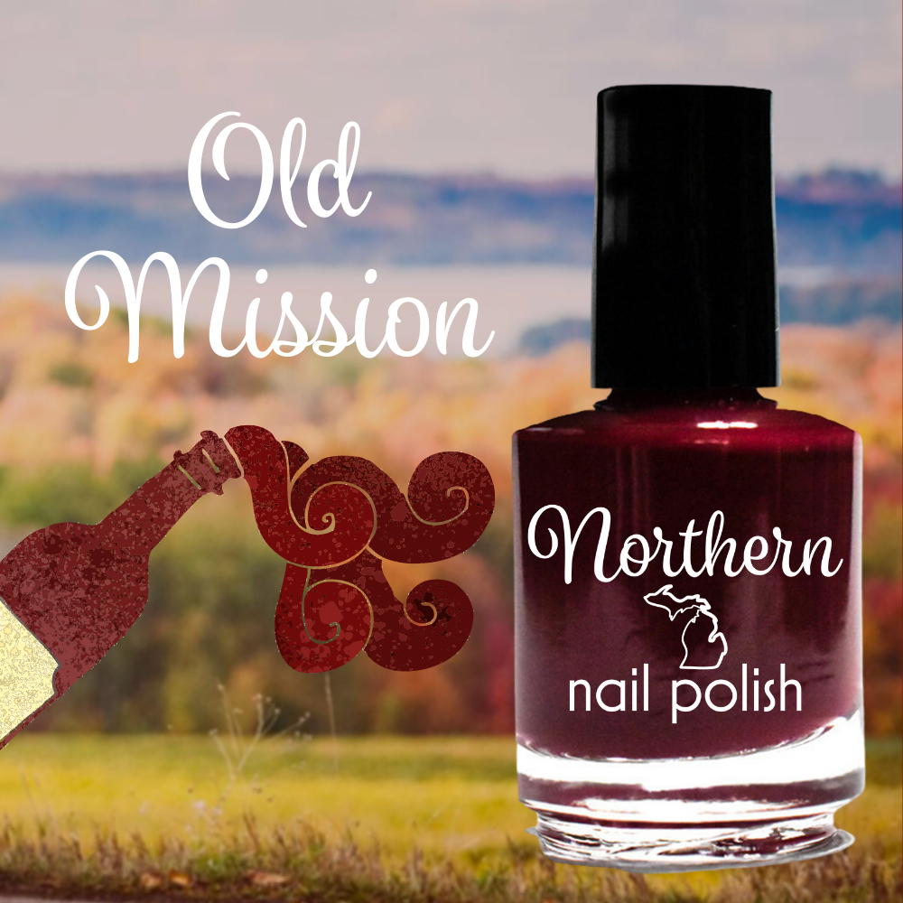 Northern Nail Polish - Old Mission: Nail Polish Wine Red Creme Toxin Free Vegan Eco Northern Nail Polish