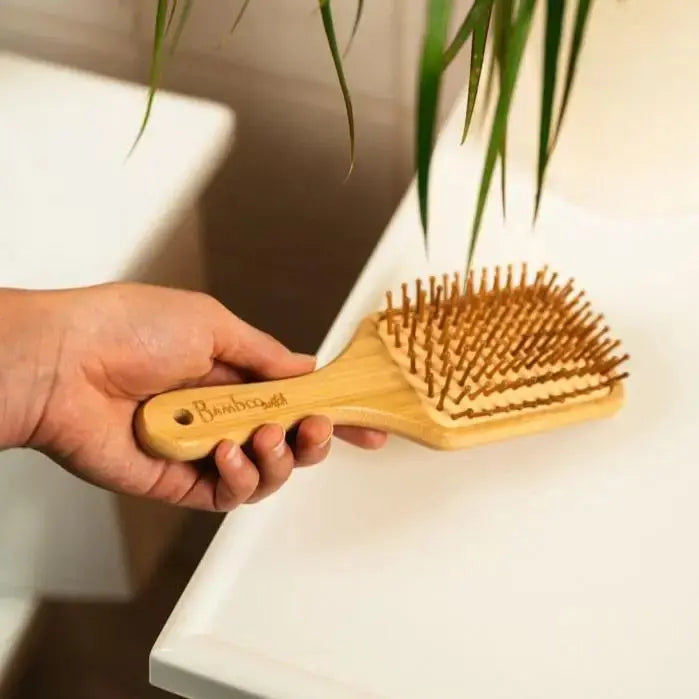 Bamboo Paddle Hairbrush Bamboo Switch
