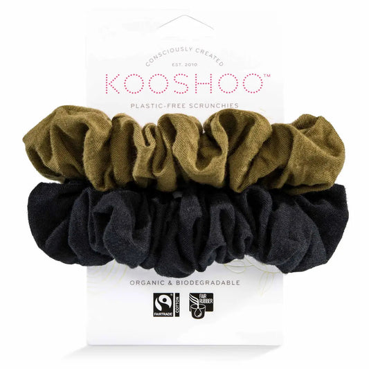 Plastic-free Scrunchies - Black Olive Kooshoo