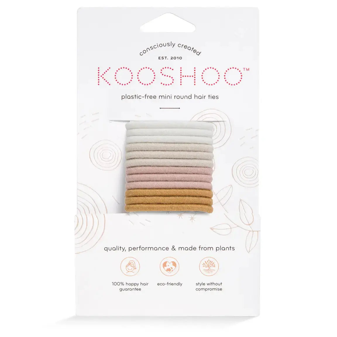 Round Hair Ties - Mini 12-pack - Golden Fibres Kooshoo