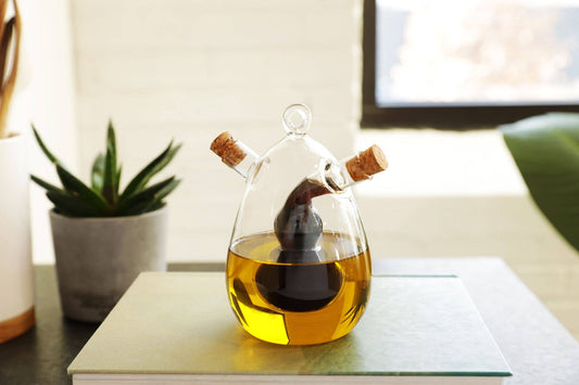 Bamboo Switch - Glass Oil & Vinegar Cruet (Teardrop) | Kitchen Bestseller Bamboo Switch