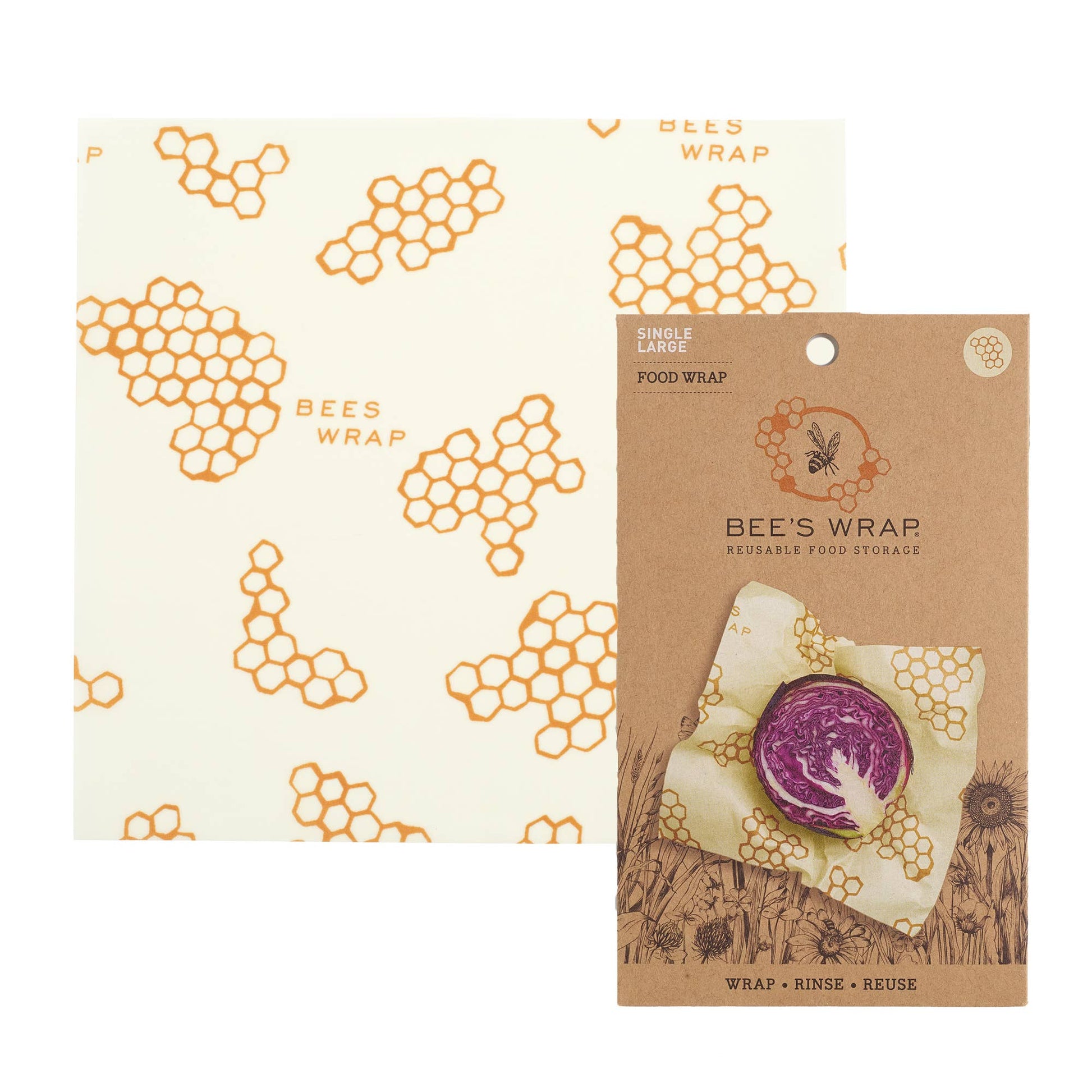 Bee's Wrap - Single Large Wrap - Honeycomb Print Bee's Wrap