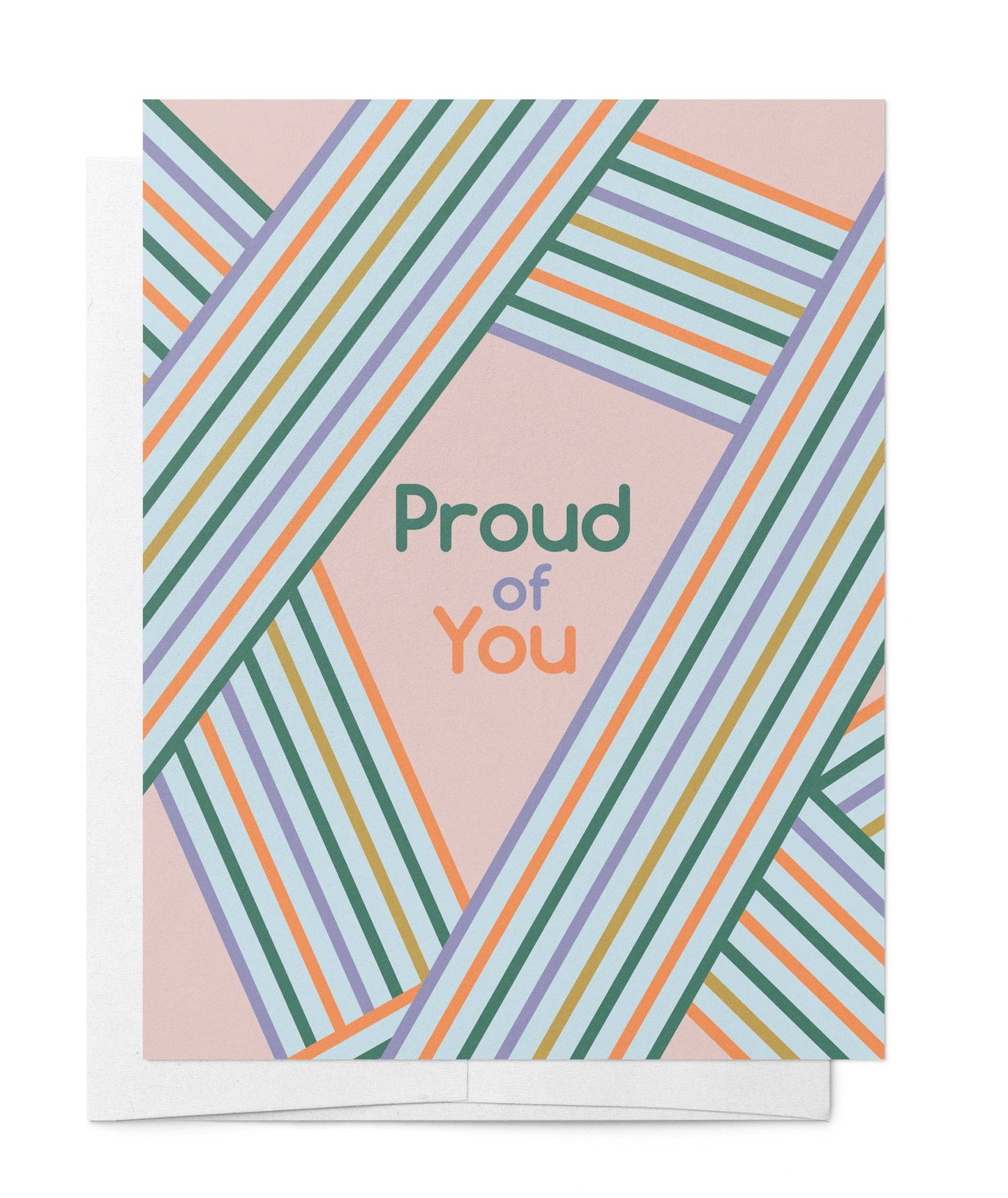 Proud of You Rainbow Stripe Encouragement Greeting Card MASU