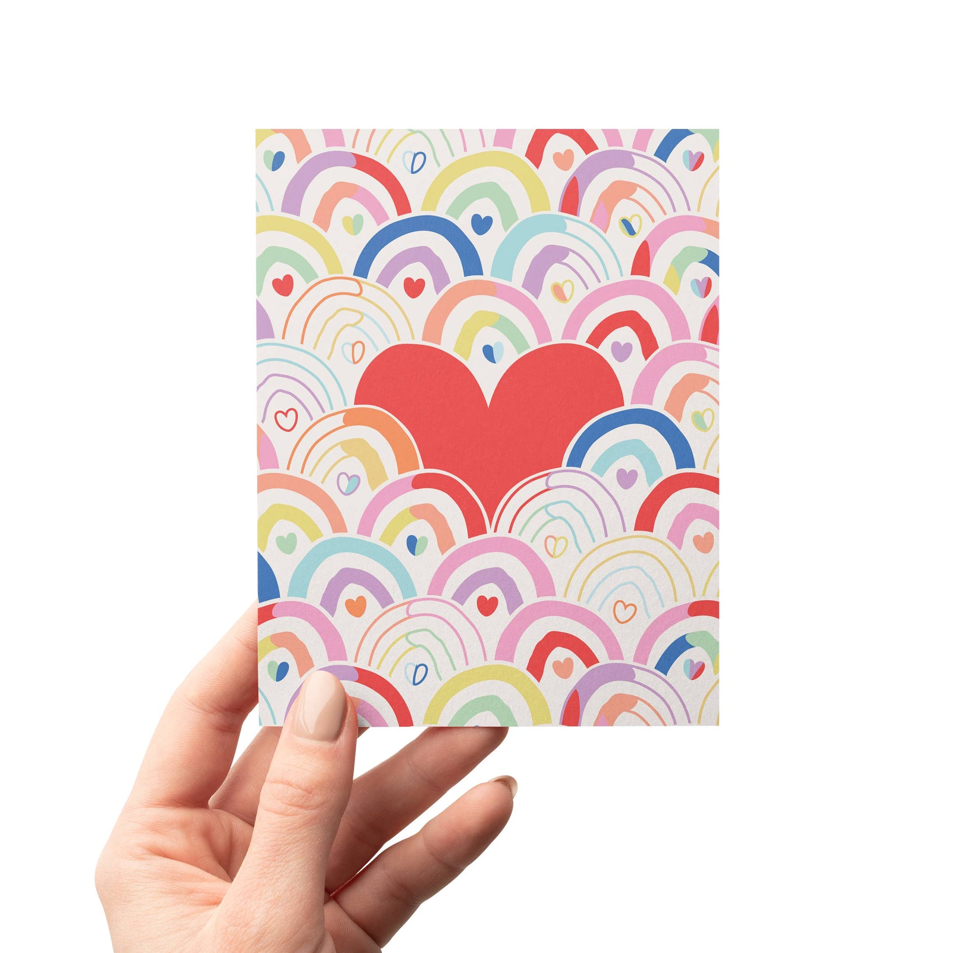MASU - Rainbows and Hearts Love & Valentine's Day Greeting Card MASU