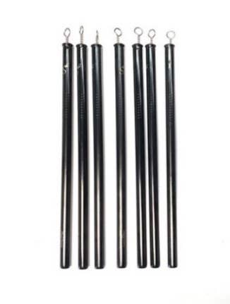 Simply Straws - REFILL: (7) Black Straight Classic 8.5" Steel Straw Simply Straws