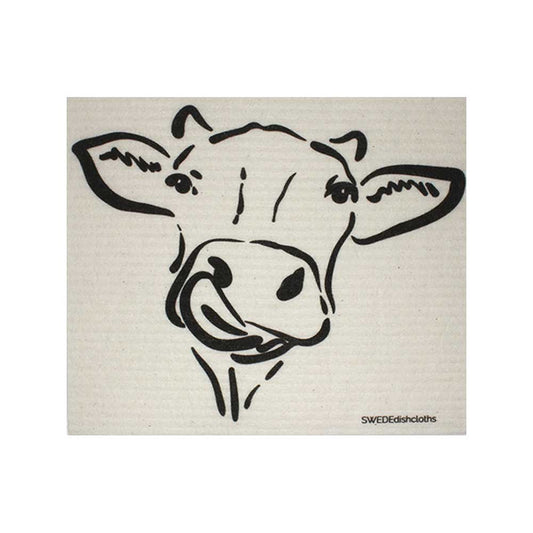 Swedish Dishcloth Cow Silhouette on Natural Spongecloth SWEDEdishcloths